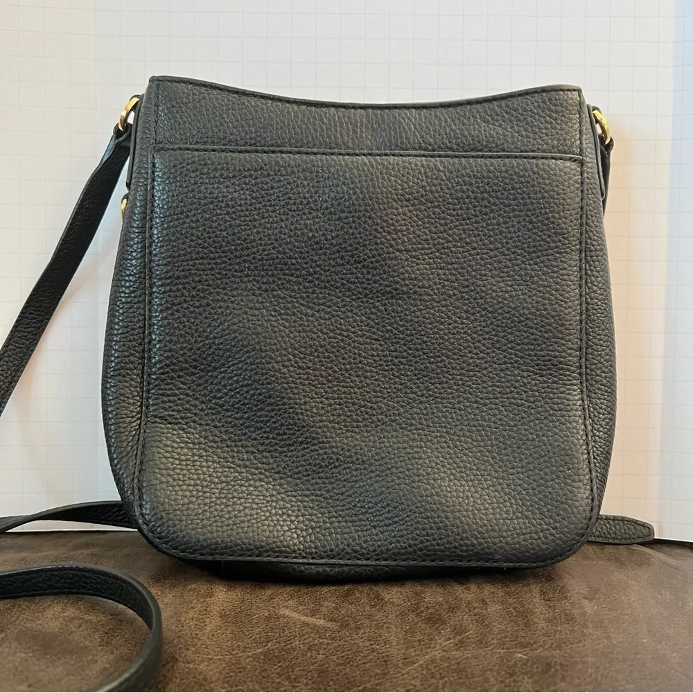Michael Kors Black Pebbled Leather Crossbody Bag -‎ Gold-Tone Hardware
